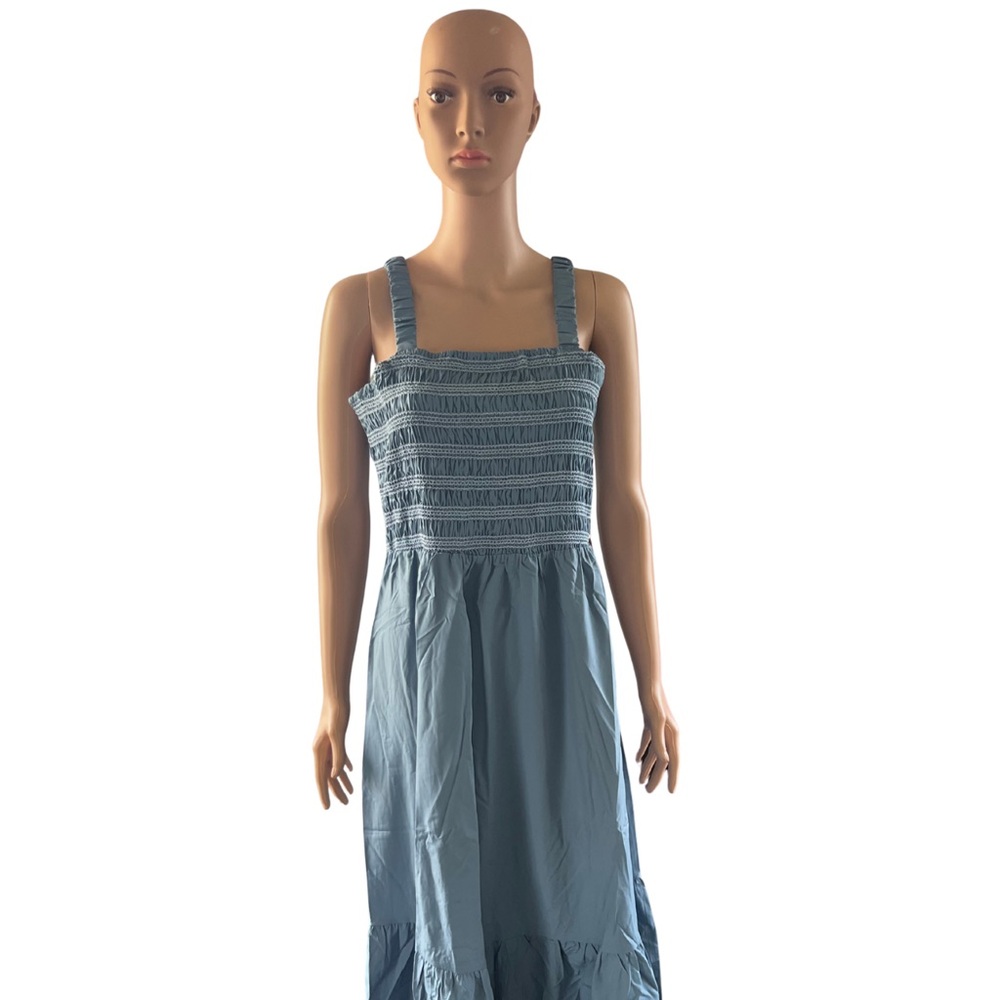 Grace Karin Blue Smocked Dress